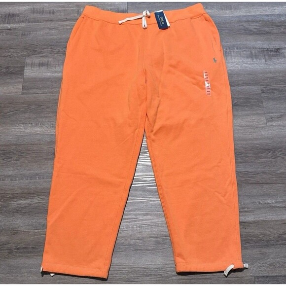 NEW Polo Ralph Lauren Men's Size 2XB Orange Fleece Jogger Sweatpants 2XL Big